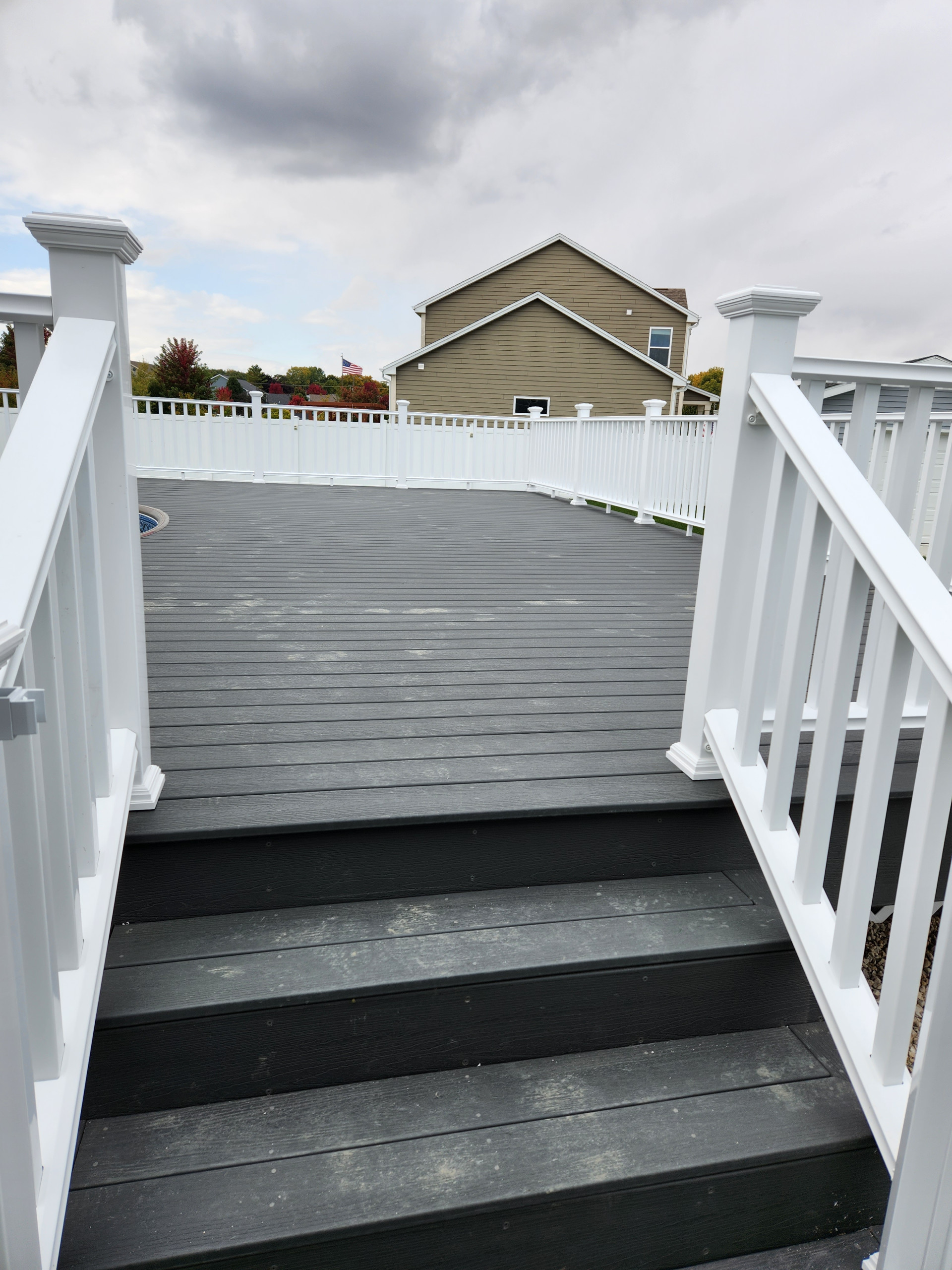Composite deck around pool