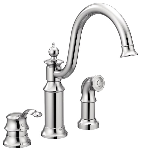 Moen Waterhill 1-Handle High Arc Kitchen Faucet - Traditional - Kitchen