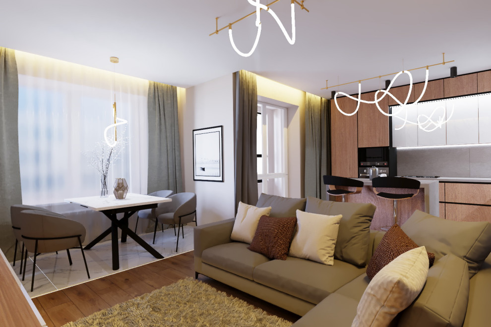 Гостиная в 2 комнатной квартире Ж.К. Континент