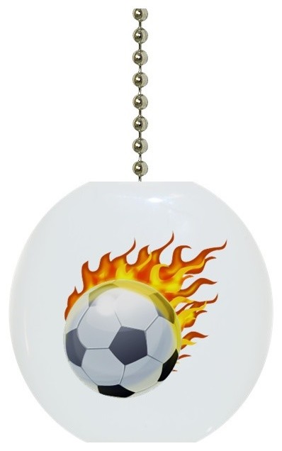 Flaming Soccer Ball Ceiling Fan Pull Traditional Ceiling Fan