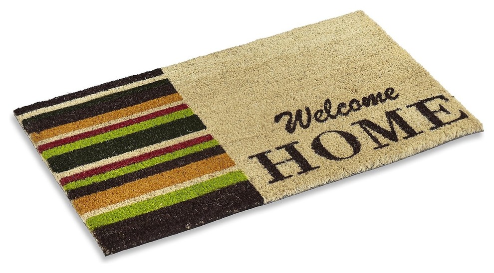 Vinyl Backed Home Printed 0.5" Thick Coco Doormat Modern