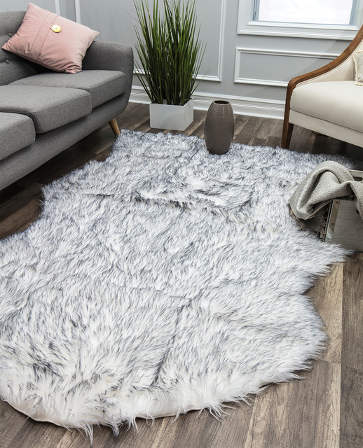 Riche Luxe Faux Fur Shag Area Rug, 5' x 7' - Contemporary - Novelty ...