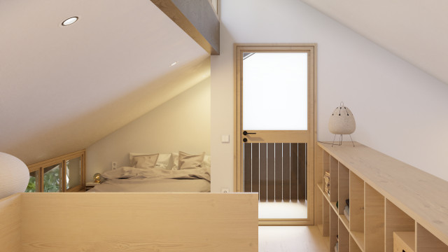 Chalet annexe rustik-sovrum