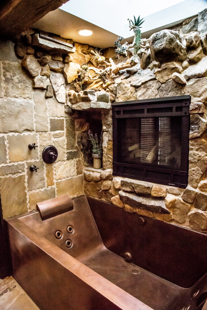 Bathroom - rustic bathroom idea in Orange County