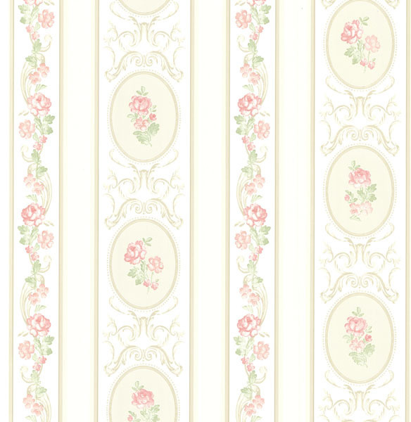 Brewster Home Fashions - Palmer Pink Stripe Wallpaper 