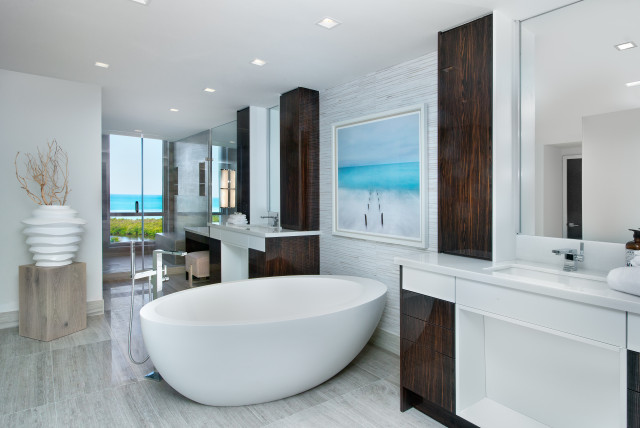 Transitional Beach House maritim-badrum