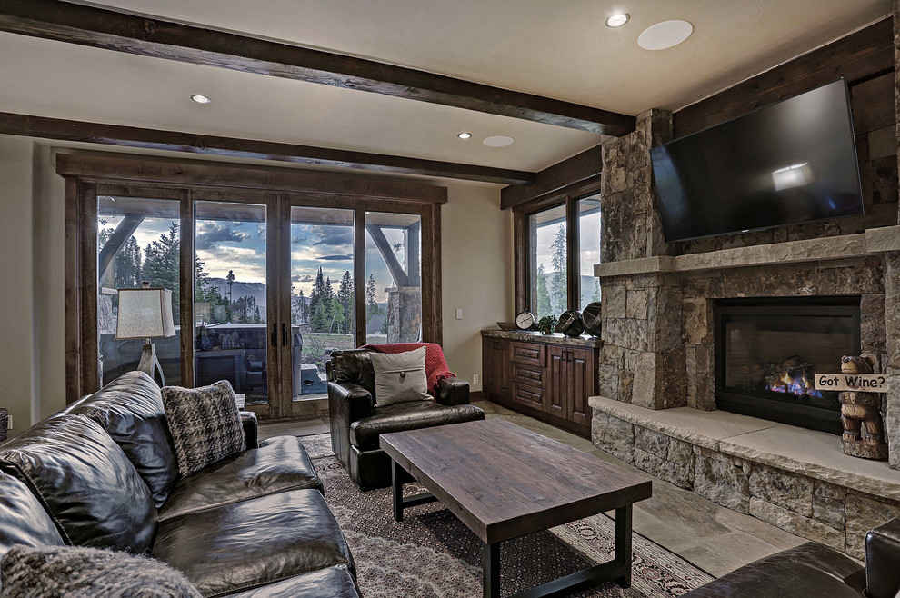 Inspiration for a rustic home design remodel in Denver