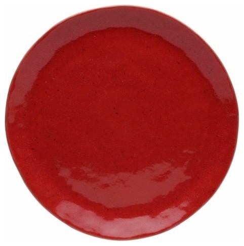 Salad Plate, Solid Speckled Red