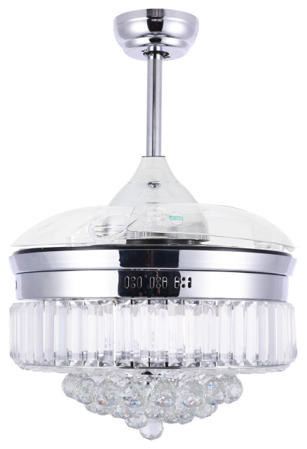 Dimmable Crystal Bladeless Ceiling Fan Drum Chandelier Dimmable Crystal Bladeless Ceiling Fan