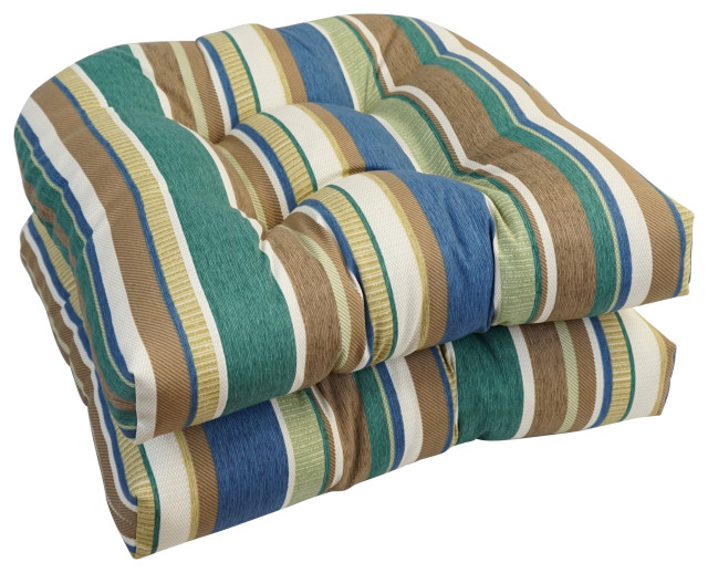 19" UShaped Dining Chair Cushions, Set of 4, Coltrane Chambr
