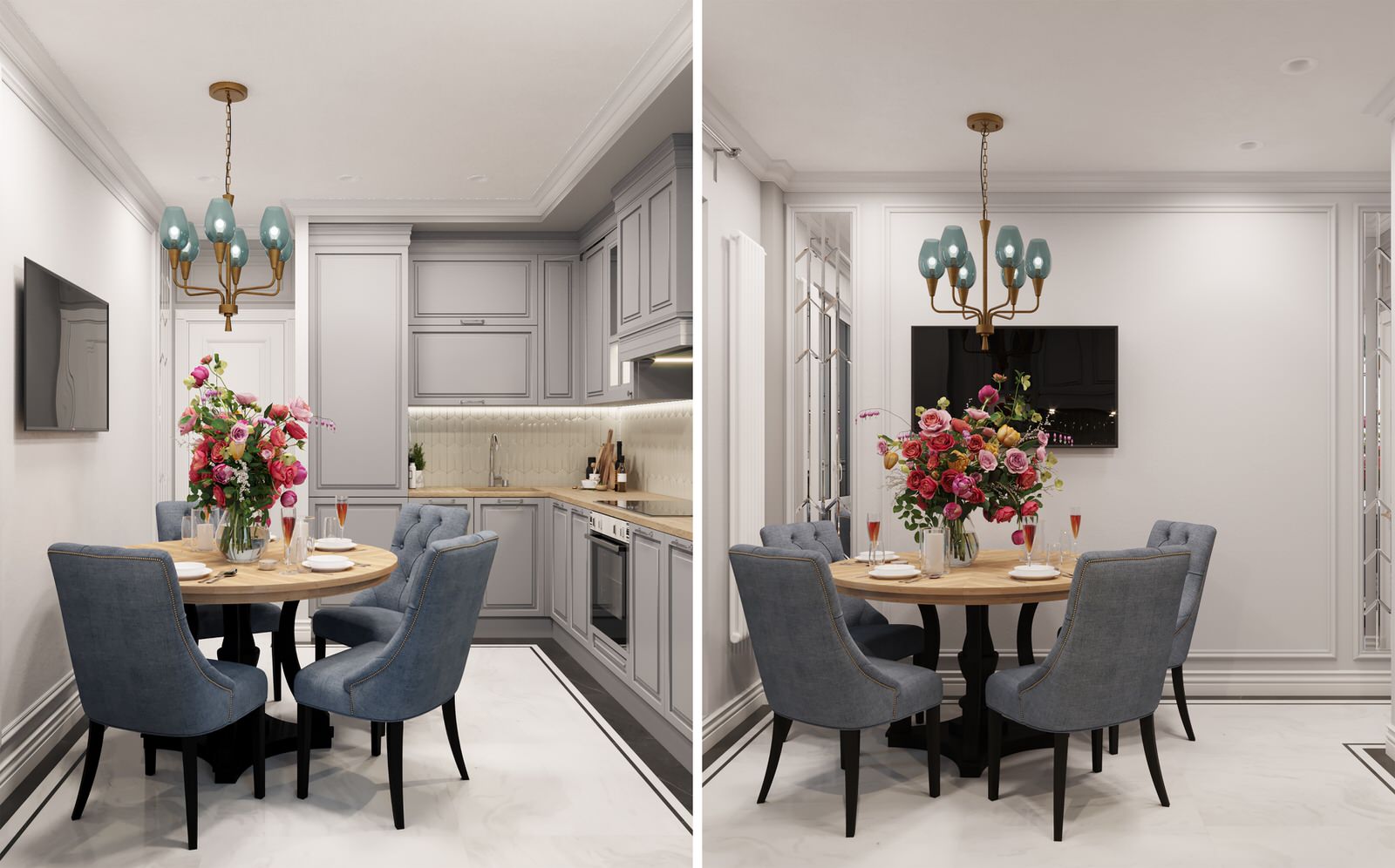 Дизайн интерьера в светлых тонах в новостройке Москвы