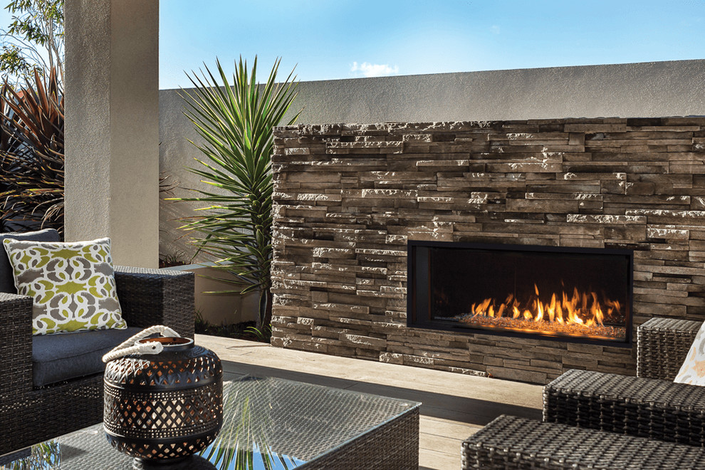 Valor Linear Series Fireplaces L1, Outdoor Linear Fireplace With Tv Above