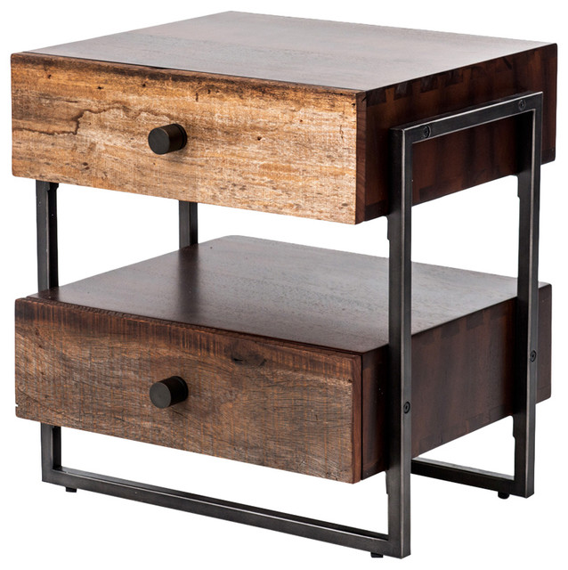 Alena Rustic Wood Steel Side Table Alena Rustic Wood Steel Side Table Tables And End By The Khazana Home Austin Furniture