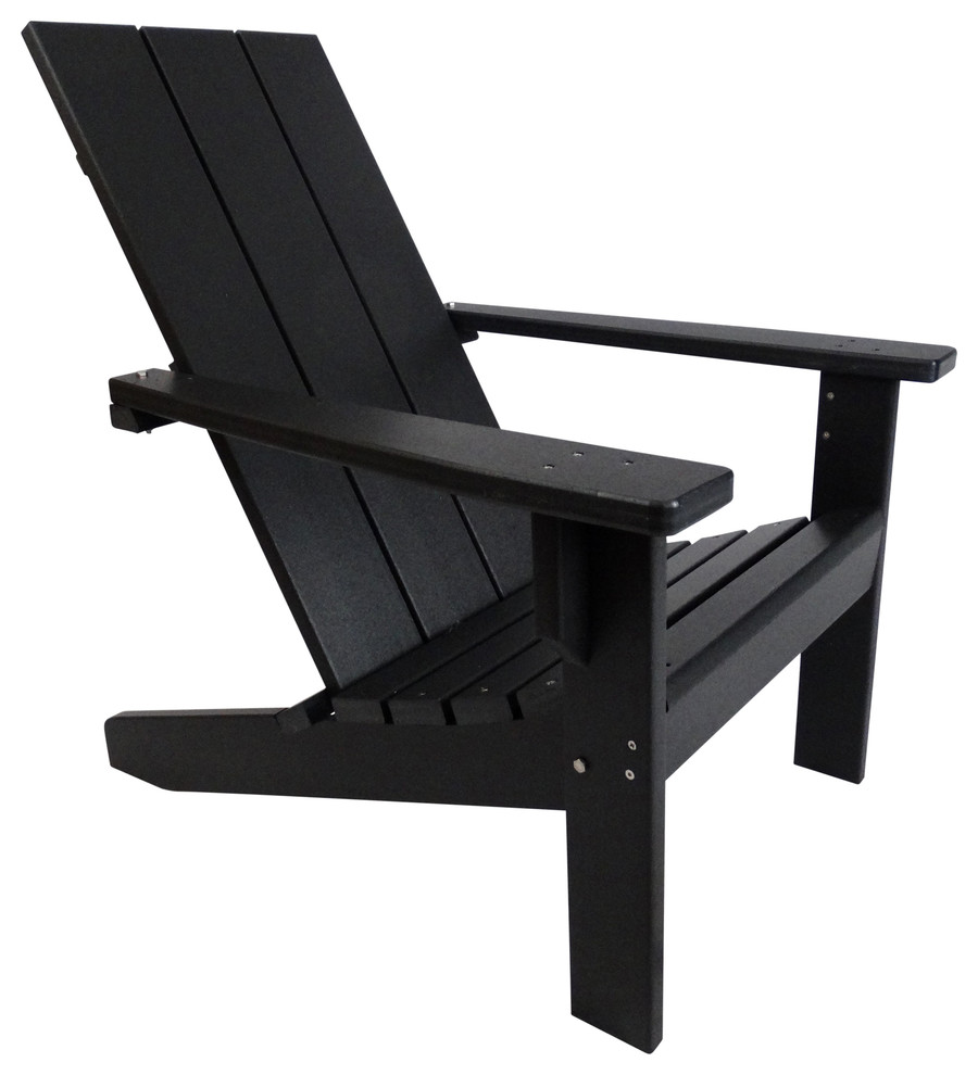 Modern Poly Adirondack Chair, Black
