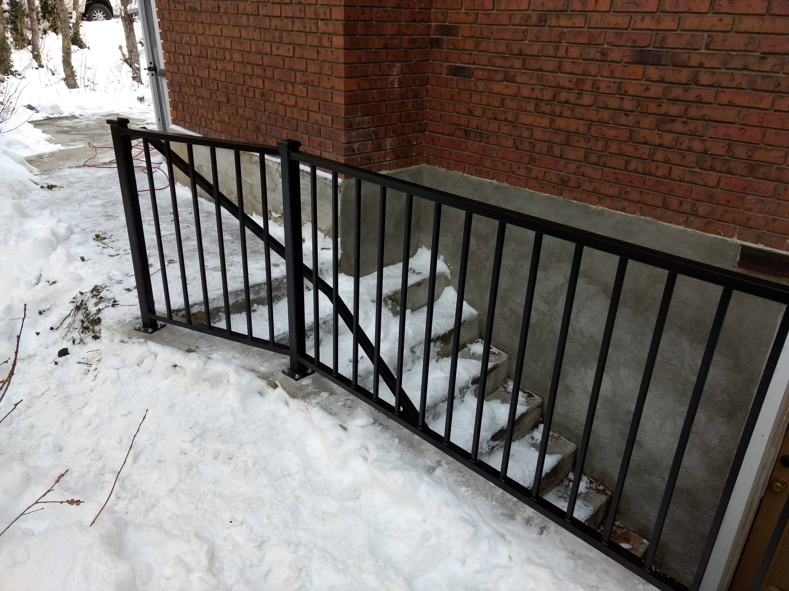 Basement entry guard rail & handrail