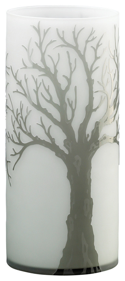 Cyan Design Oak Alley Vase, Acid White and Smoke