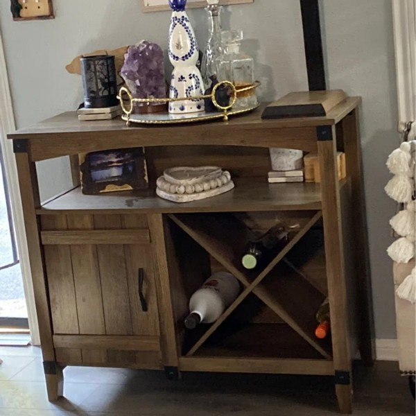 Modern Kitchen Oak Vintage Coffee Station Wine Bar