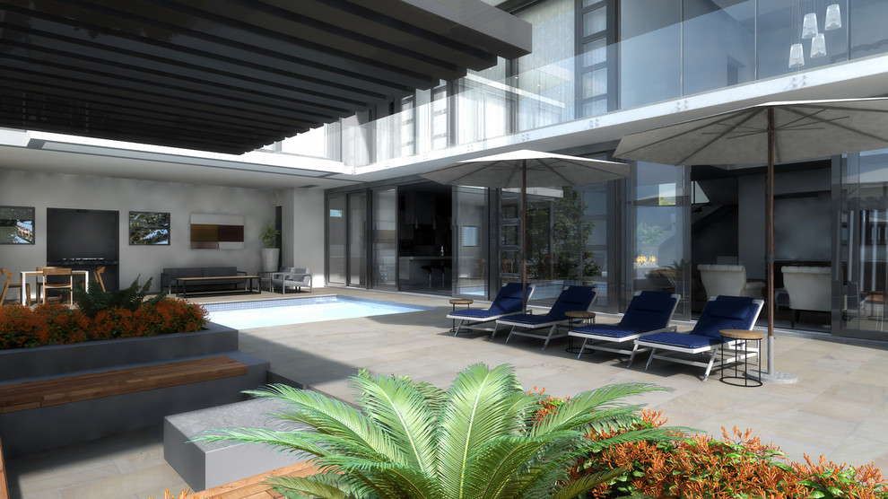 Large trendy home design photo