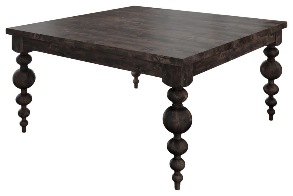 Square Modern Turned Leg Dining Table Traditional Dining Tables