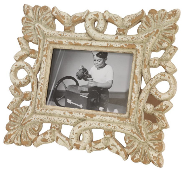 Zimlay Traditional Mdf Photo Frame With White Finish 20476 French