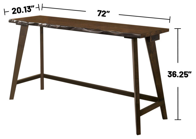 4 Piece Wooden Counter Height Dining Set in Walnut Finish - Rustic ...