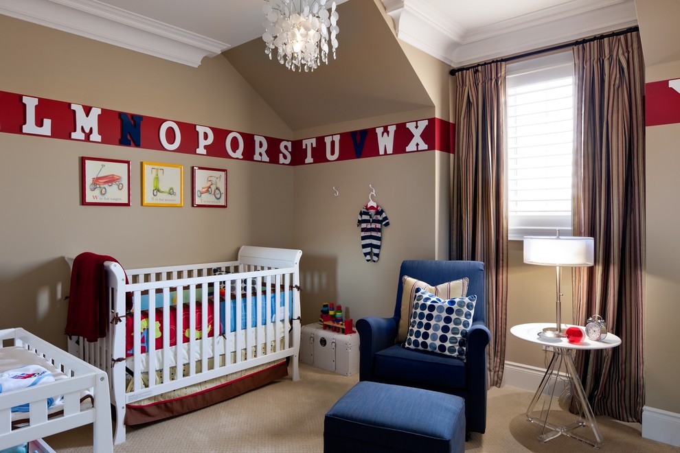 Traditional kids' room in Toronto for boys.