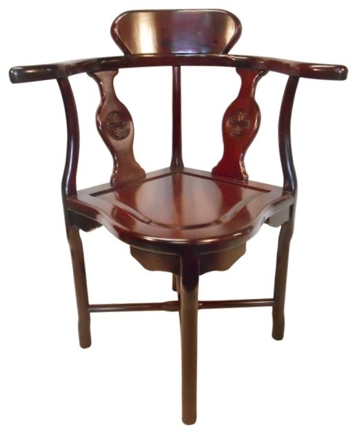 rosewood oriental corner chair hand carved long life asian