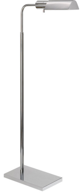 Studio Floor Lamp, 1-Light, Adjustable, Polished Nickel, 45"H (91025 PN 2FY3D)