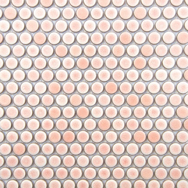 12"x12" Pink Penny Round Mosaic Tile
