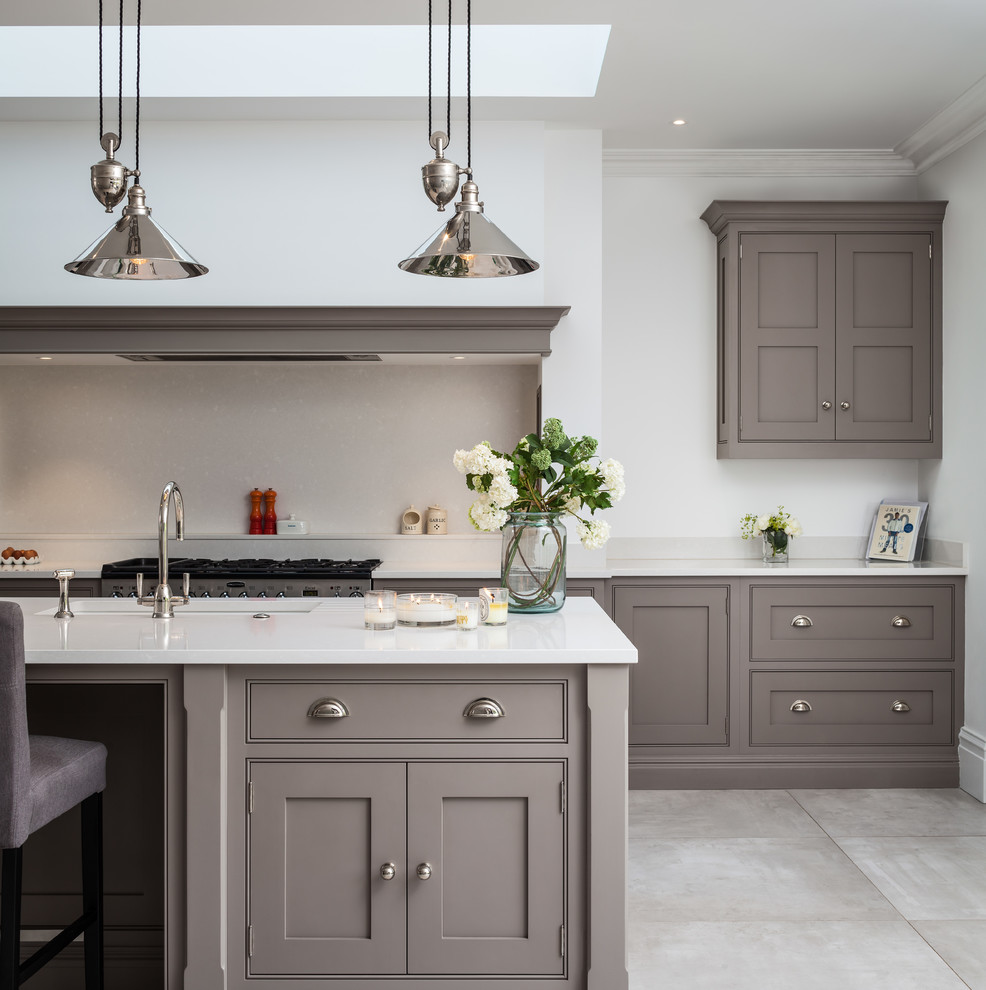 Photo of a transitional kitchen in Surrey.