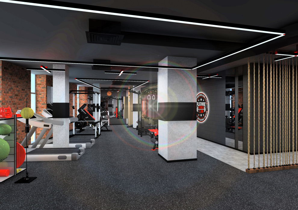 эскиз фитнес клуба для сети PLUZHNIK FITNESS CLUB