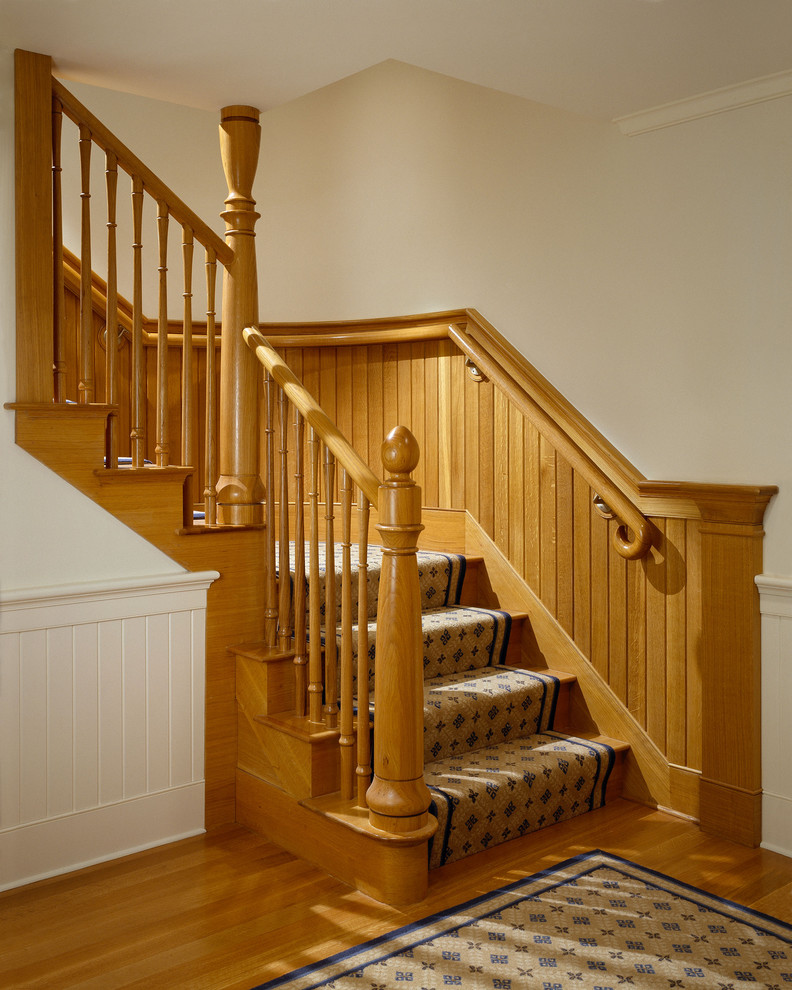 Photo of a traditional staircase in Boston.