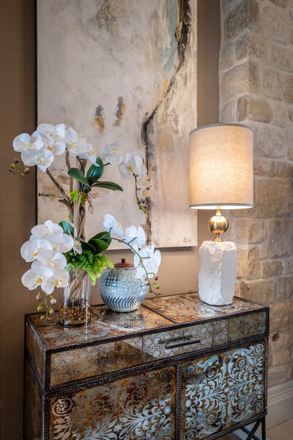 Sugar Land Transitional Chateau With Relaxed Rustic Charm rustic-entrance