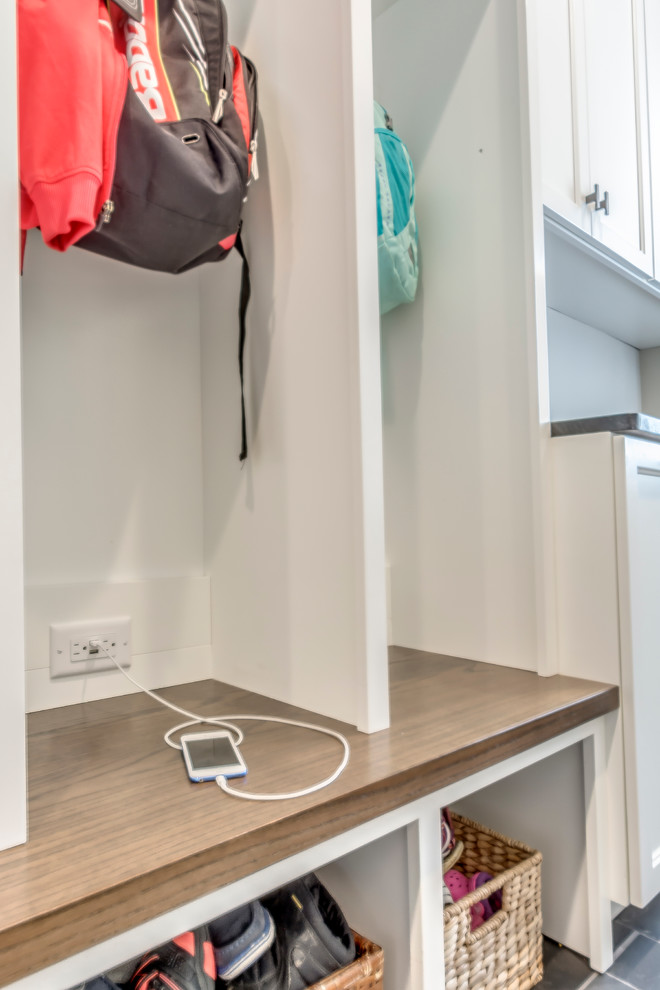 Transitional utility room photo in Chicago