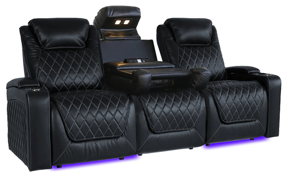 Valencia Oslo Console Italian Nappa Leather Home Theater Seating Modern Theater Seating by