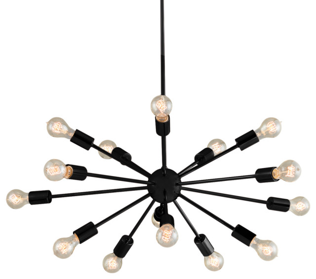 Axion 33" 15-Light Chandelier NSH-8024-MBLK, Matte Black