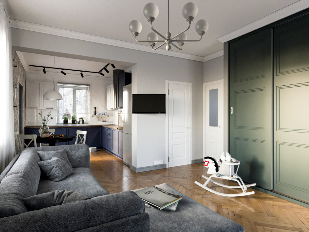 Дизайн-проект кухни-гостиной в частном доме