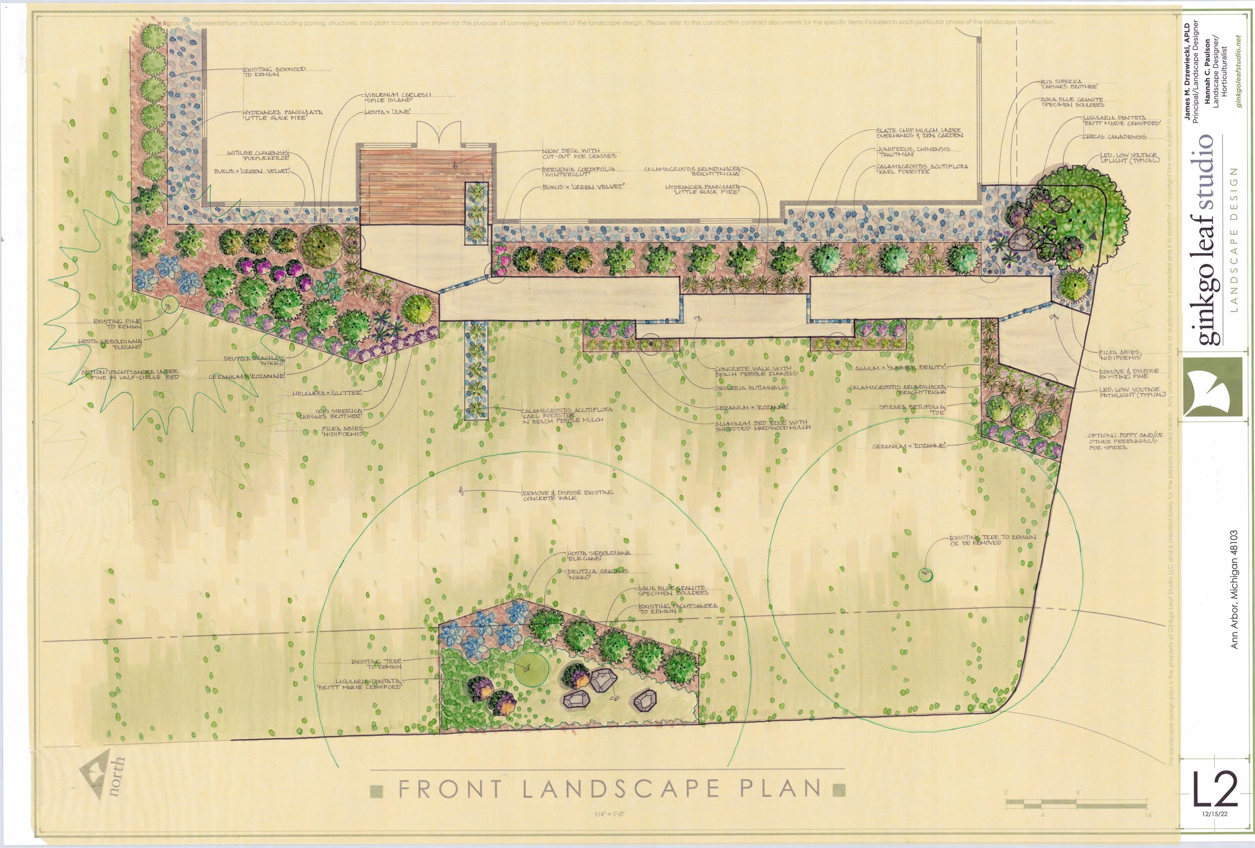 MId-Century Modern Front Landscape - Ann Arbor, MI