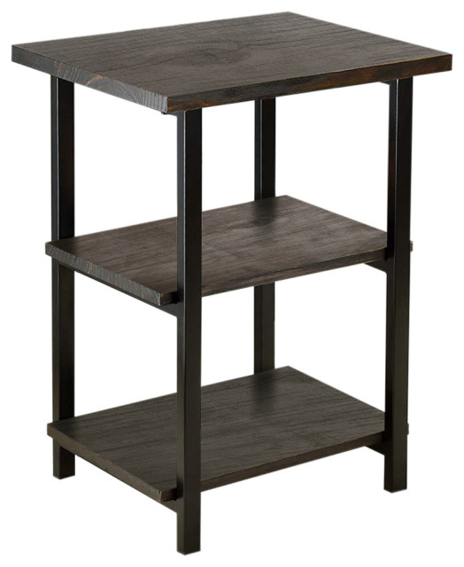 Welland Boston 3 Tier Side Table, 3 Tier End Table With Drawer