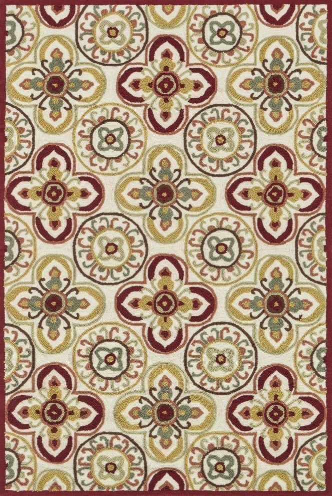 Loloi Rugs Juliana Collection Ivory and Red, 5'x7'6"