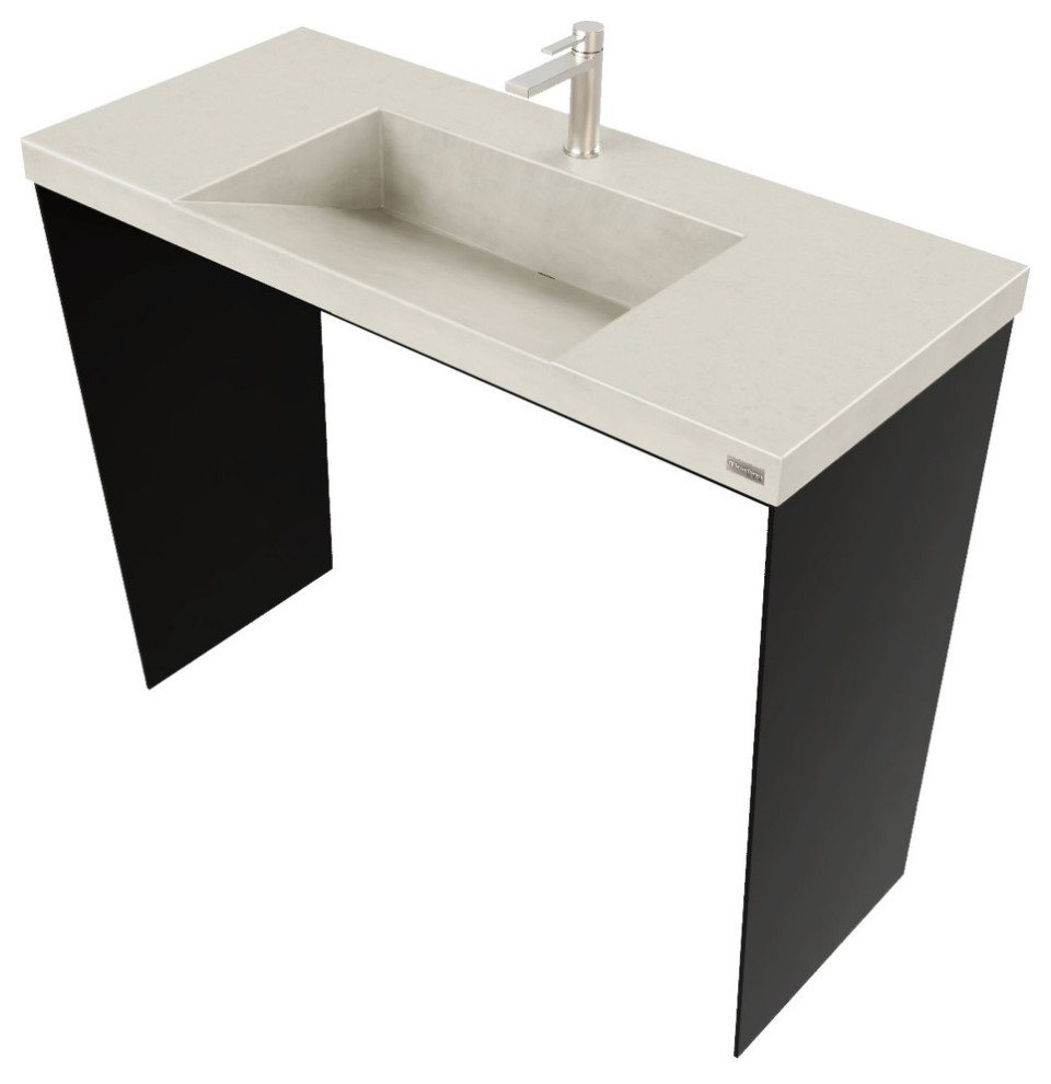 40" Contempo Vanity With Concrete Ramp Sink, Concrete