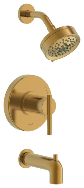 Parma® Tub & Shower Trim Kit, 1.75gpm with 5-Function Showerhead, Brushed Bronze