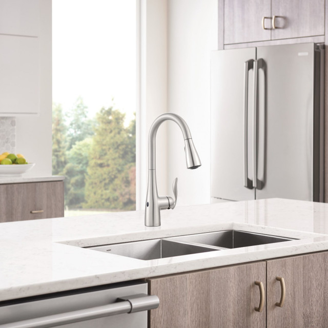 Moen One-Handle Pulldown Kitchen Faucet - Transitional - Kitchen ...