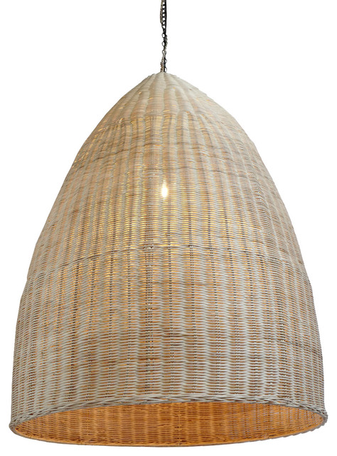 hanging wicker lantern