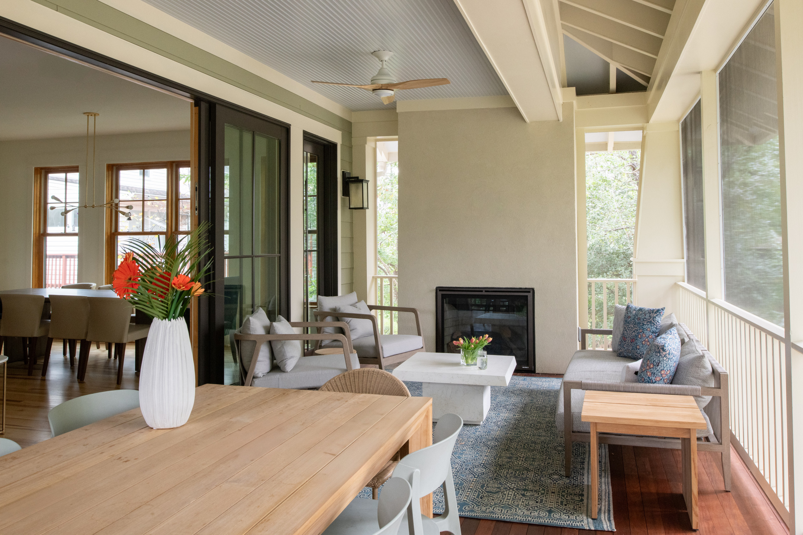 Warm Modern Kitchen Renovation with Natural Oak & Green Accents