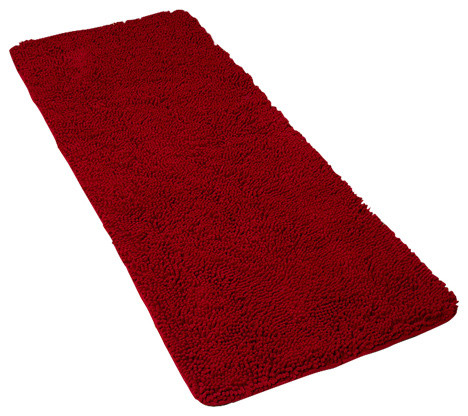 Lavish Home Memory Foam Shag Bath Mat 2 Feet By 5 Feet Burgundy