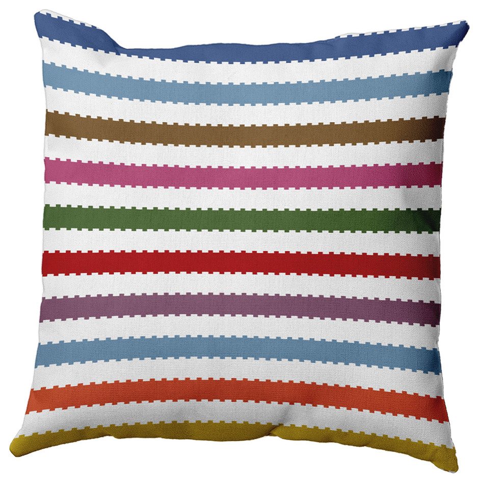 Zippy Stripe Decorative Throw Pillow, 26"x 26" Contemporary