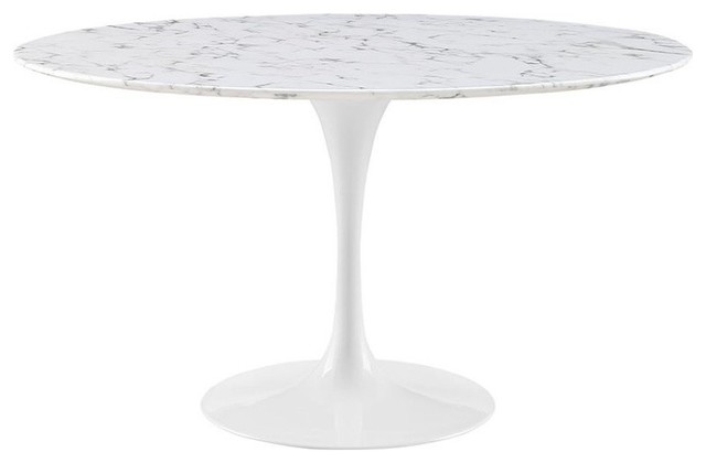 Modway Lippa Faux Marble Top Dining Table White 27 5