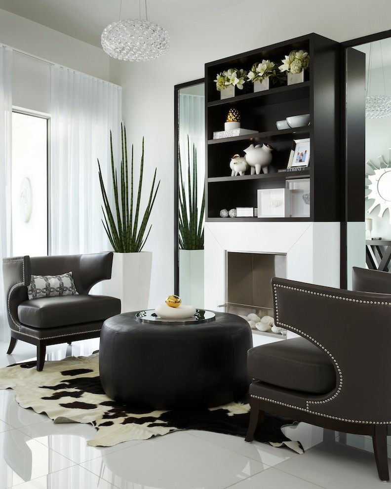 Inspiration for a contemporary family room in Miami.