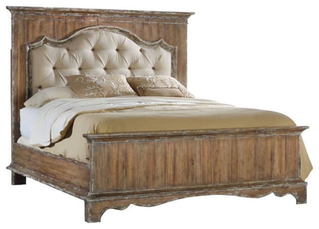 Hooker Furniture Chatelet Upholstered California King Panel Bed in Caramel Froth